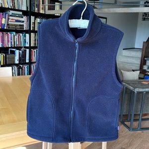 Dennis navy zip up fleece vest adult small